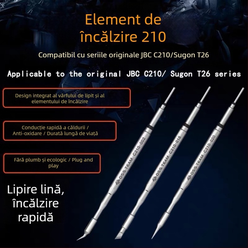 Vârf de lipire fără plumb pentru stații de lipit, seria 210, T26D, vârf drept, înclinat și tip cuțit