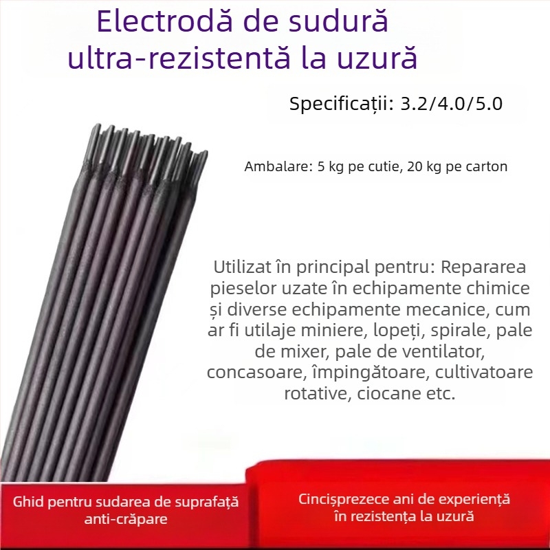 Xinpeng D708 carbură de wolfram – electrodă de sudură pentru placare piese mecanice, reparații prin placare, rezistență la impact și uzură
