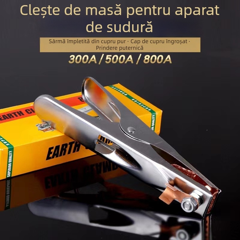 Clemă de pământ în stil olandez, clemă de sudură, 300A/500A/800A, cromogalvanizată, lungime 50 cm
