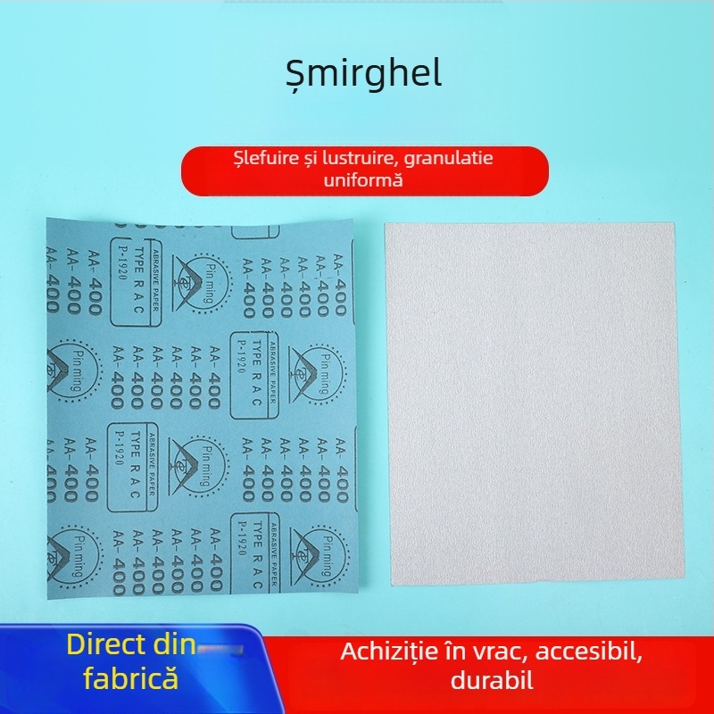 Șmirghel cu oxid de siliciu alb, pentru șlefuire uscată în tâmplărie și decor interior, 230 × 280 mm