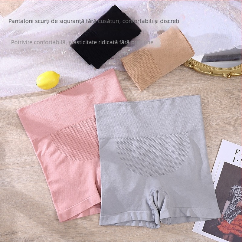 Boxer briefs femei fără cusuri, talie înaltă, model 3D honeycomb – căptușeală din bumbac, pentru modelarea taliei