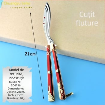MANN Cuțit cu margine neascută — Serie de jucării din aliaj, model de practică pentru începători, figurină decorativă pentru anime și jocuri