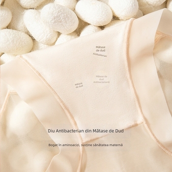 Lenjerie intimă de maternitate Ice Silk, talie înaltă, fără cusături, căptușeală antibacteriană la zona inghinală, mărime mare, șorturi din dantelă ușoare pentru vară.