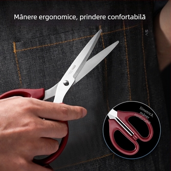 Deli 6009 Foarfece mari de birou, 18 cm, oțel inoxidabil, pentru tăierea hârtiei și cusut