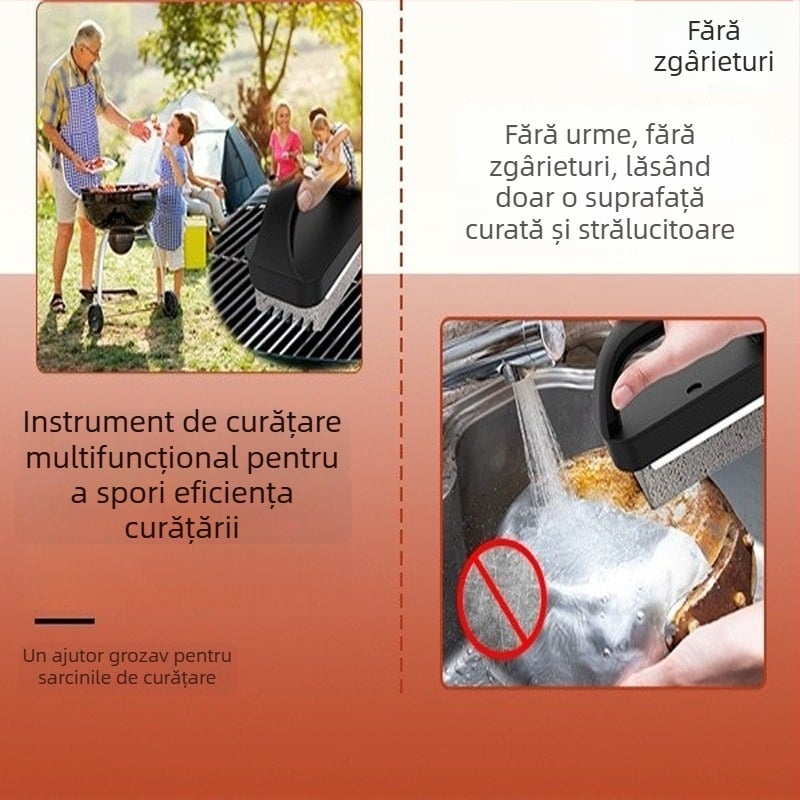Set de curățare Teppanyaki pentru plita/grill, cu unelte pentru curățarea grătarelor și piatră de curățare șlefuită, pentru bucătărie