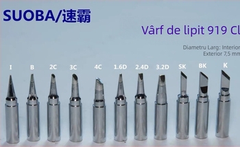 Vârf cu margine de cuțit pentru stația de lipit 120W HF, deschidere mare, fără plumb