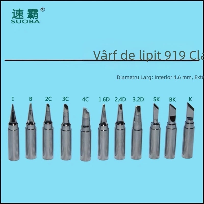 Vârf cu margine de cuțit pentru stația de lipit 120W HF, deschidere mare, fără plumb