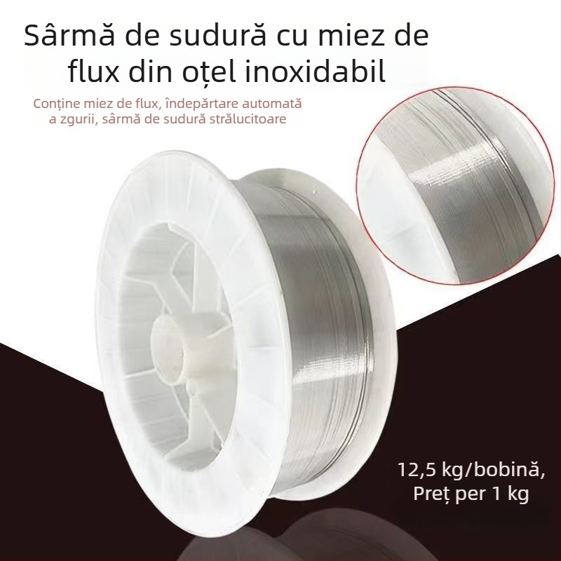 Fier de sudură din oțel inoxidabil cu fir flux tubular, protejat de gaz, nucleu solid, diametru 1,2 mm, clase 309L, 316L, 304, 308L, 2209