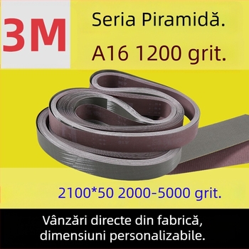 A16 bandă abrazivă din țesătură moale, piramidă 2100, plasă 5000, lungime 3 m, șlefuire 1200, metal, oțel inoxidabil, finisaj oglindă