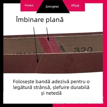 Mitsubishi bandă abrazivă pentru metale, cu corund maro, dimensiuni 760 × 25 mm, pentru șlefuire și lustruire