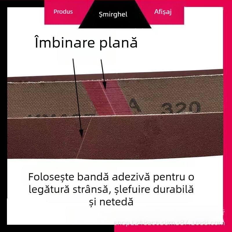 Mitsubishi bandă abrazivă pentru metale, cu corund maro, dimensiuni 760 × 25 mm, pentru șlefuire și lustruire