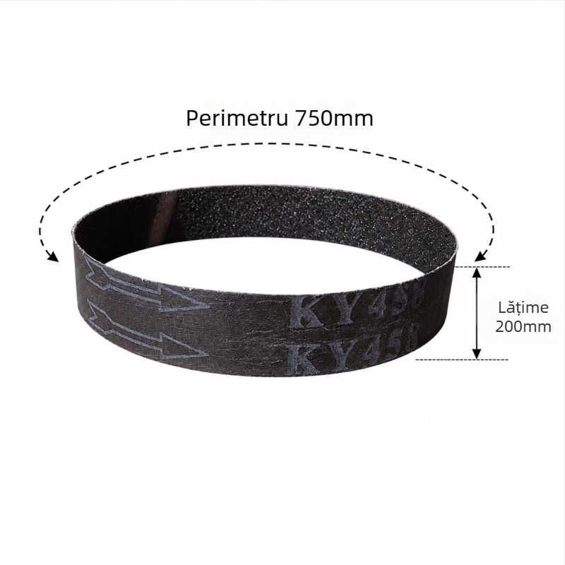 Bandă de șlefuit cu carburi de siliciu pentru șlefuire umedă 750x200 mm, bandă neagră rezistentă KY458 pentru lustruirea metalelor