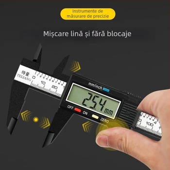 Șubler Vernier din plastic cu afișaj digital, precizie înaltă, 150 mm, măsurare adâncime, pentru bijuterii și obiecte mici