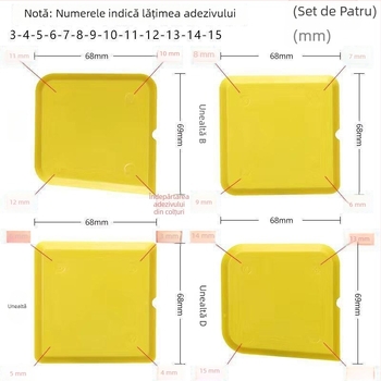 Racletă multifuncțională pentru adeziv siliconic pentru sticlă – netezirea marginilor, curățarea colțurilor și eliminarea reziduurilor