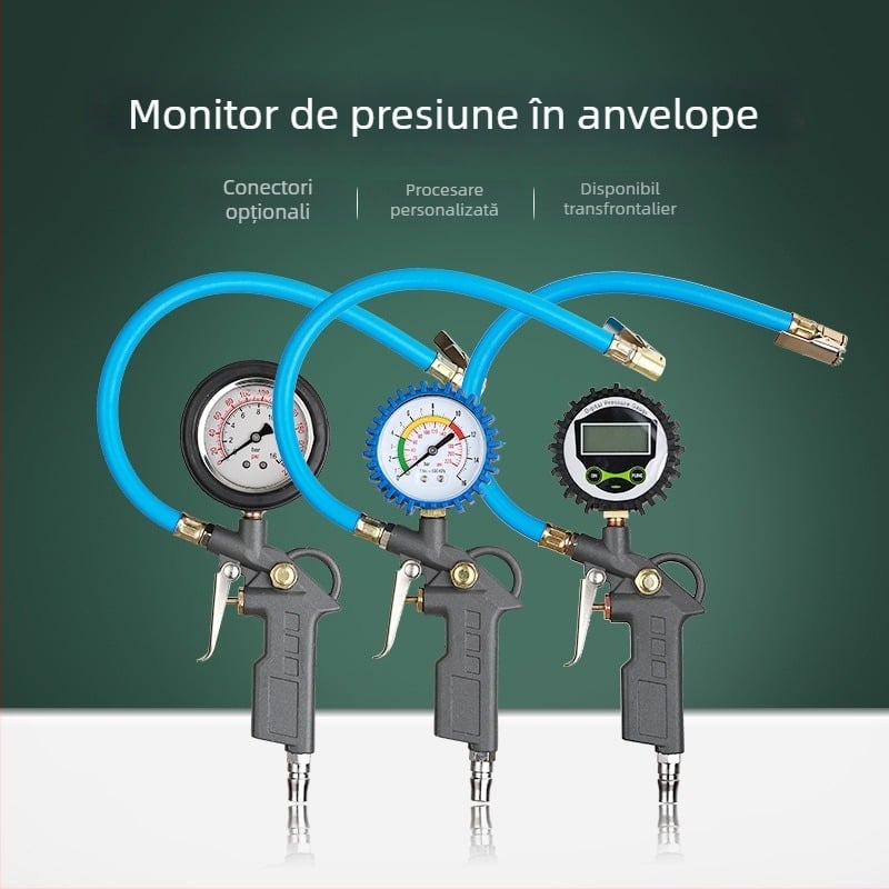 Manometru digital pentru presiunea în pneuri cu pistol de umflat