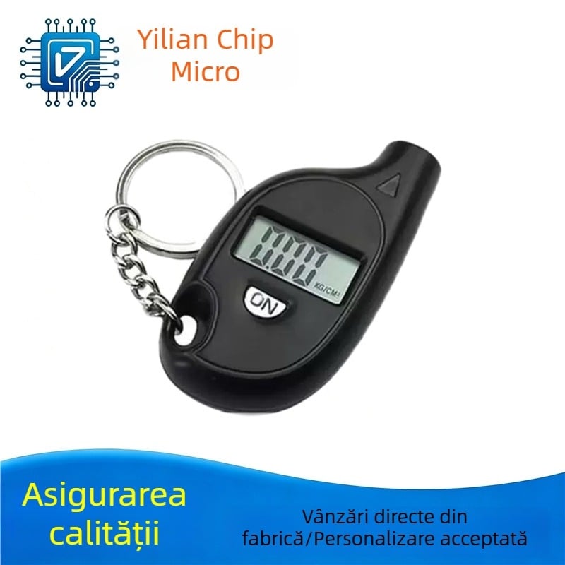 Manometru digital pentru presiunea anvelopelor, mic, cu breloc