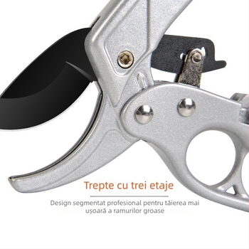 Foarfecă multifuncțională de tăiat fructe pentru pomi, cu acțiune asistată de putere, foarfecă de grădină cu suprafață teflon pentru crengi groase, foarfecă de tăiere segmentată cu asistență de putere