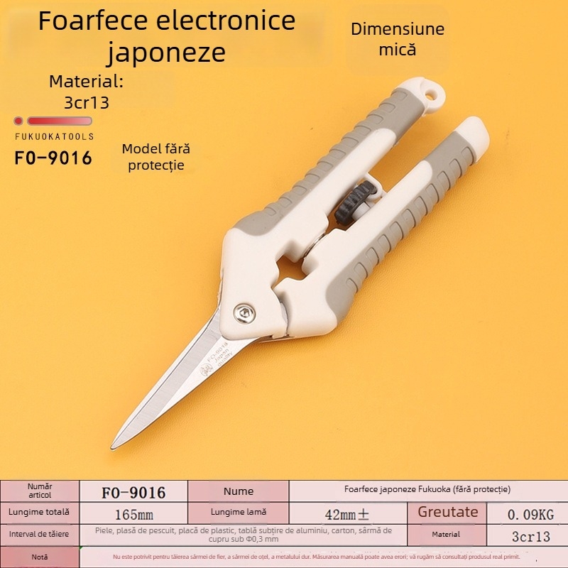 FO-9016 Foarfeci pentru electriceni și electronică, 6 inch, foarfece mici manual, lame subțiri din aluminiu, bucătărie și ramuri