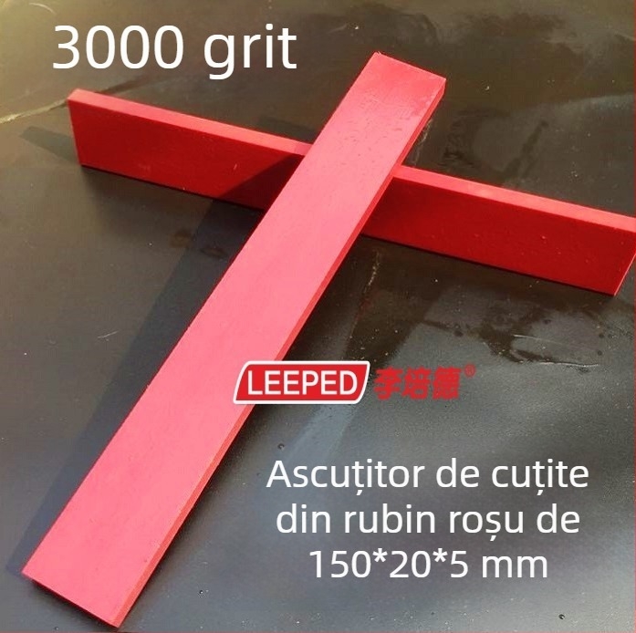 Piatra de ascuțit cu granulație 3000, unghi fix, piatră de ulei rubinie, înaltă duritate, dimensiuni 150×20×5 mm