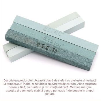 Piatră de ulei pătrată din carburi de siliciu pentru lustruirea jadului, 200 × 20 × 20 mm