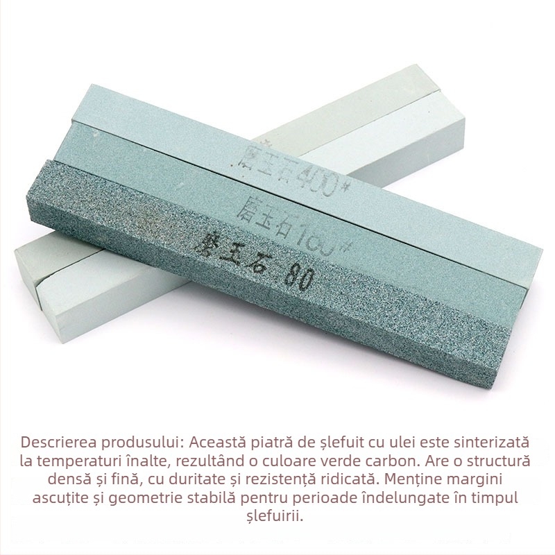 Piatră de ulei pătrată din carburi de siliciu pentru lustruirea jadului, 200 × 20 × 20 mm
