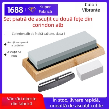 Piatră de ascuțit din carbid de siliciu verde, dublă față, granulație 400/1000 – set de pietre de ascuțit