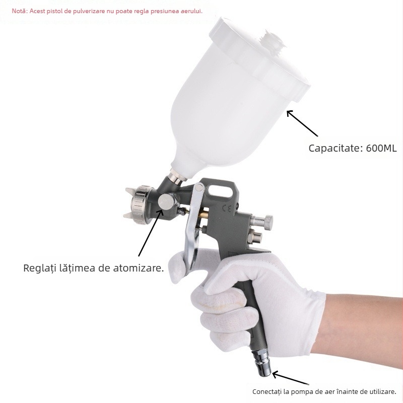 S-990G pistol de pulverizare cu presiune înaltă, tip cupă din plastic