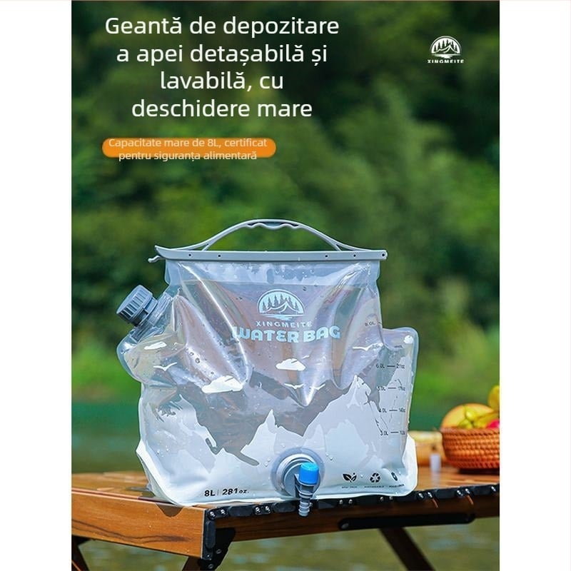 Sac de apă pentru exterior, capacitate mare, pliabil, pentru camping și drumeții