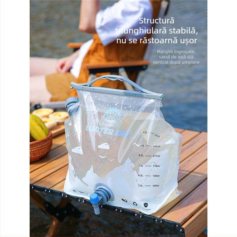 Sac de apă pentru exterior, capacitate mare, pliabil, pentru camping și drumeții