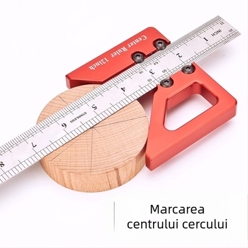 Fengsen GD725 Unealtă de tâmplărie pentru trasarea liniei centrale: riglă centrală circulară, riglă de unghi drept și instrument de măsurare