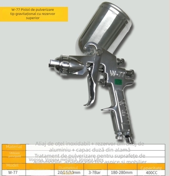 Pistol de pulverizare Jiyou W-71W-77 cu rezervor superior și inferior, pistol pneumatic Yoshida, 1.01.31.52.02.53.0