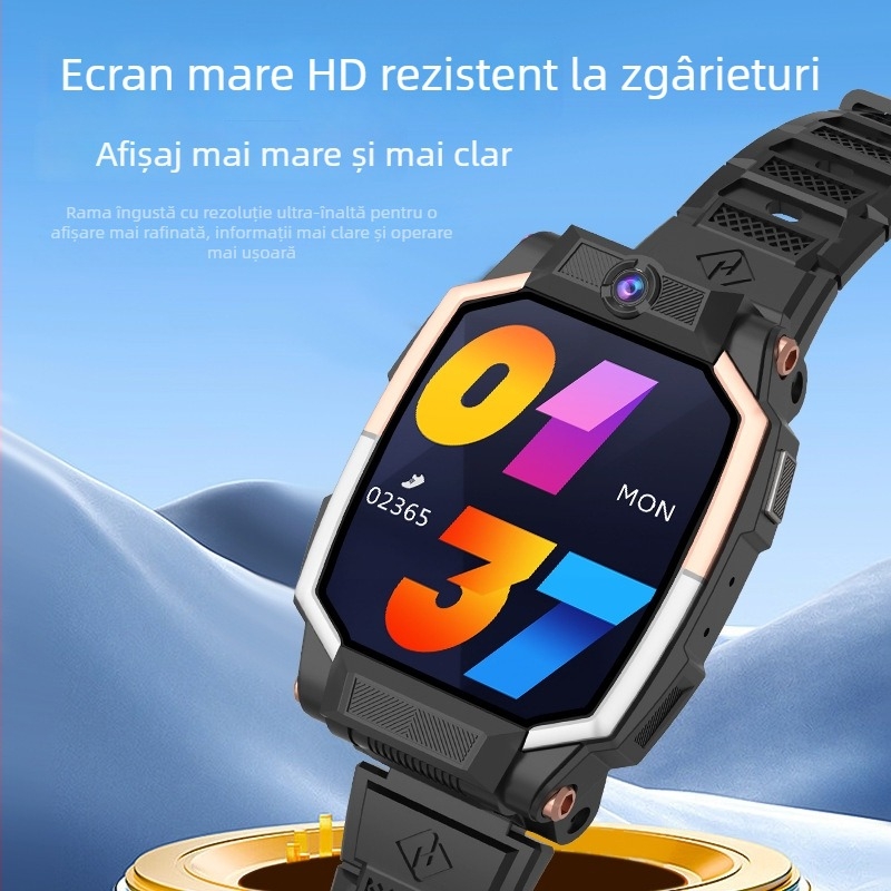 Ceas inteligent pentru copii 5G cu GPS, suport SIM, multifuncțional, unisex, destinat elevilor din învățământ primar, funcție rotativă