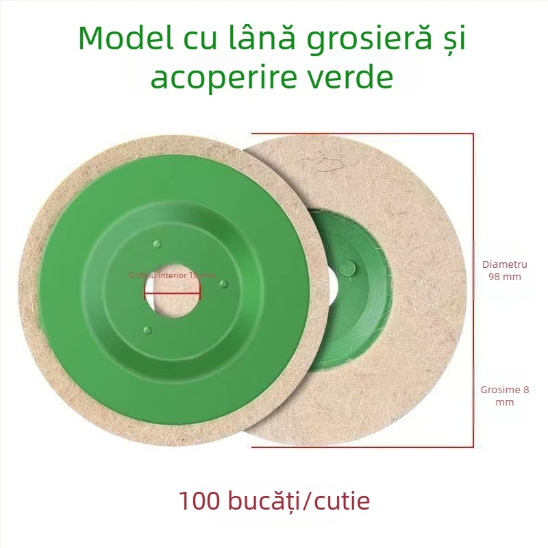 Roată de polisare din lână pentru polizor unghiular — finisaj oglindă, roată din material textil