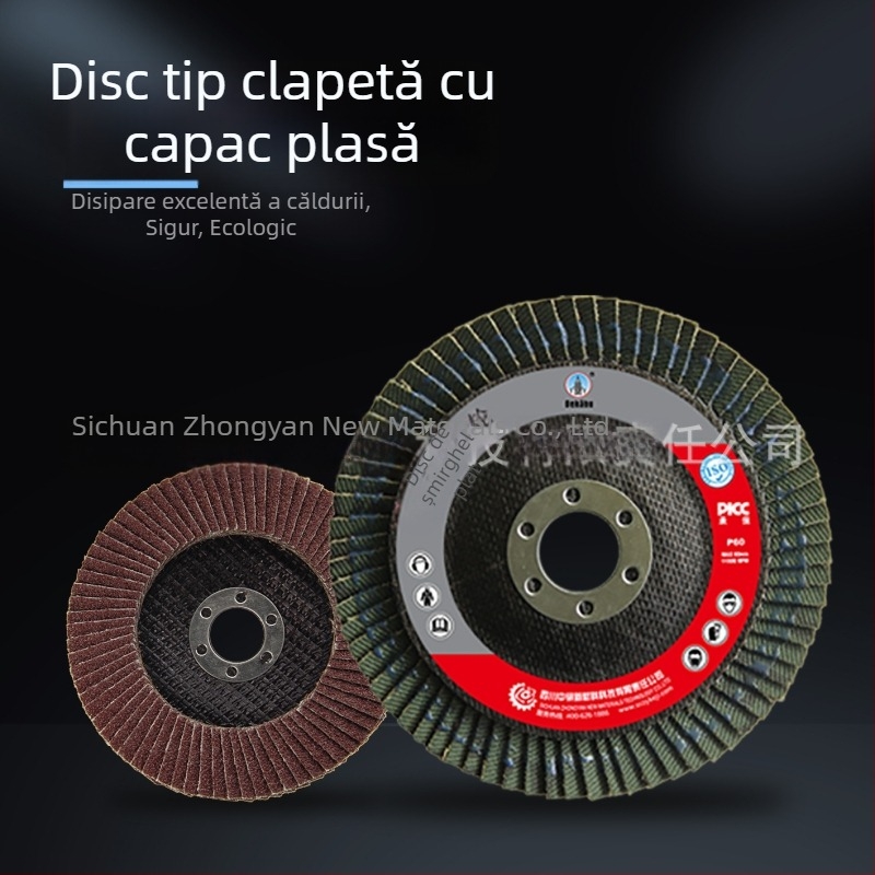 Discul flap plat pentru polisare de 4 inch, granulație 75, sinterizat, îngroșat, industrial, corund maro