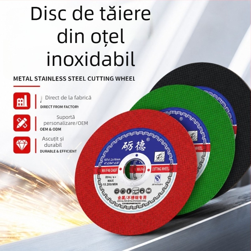 Lide disc flap rezistent la uzură, ultra-subțire cu plasă dublă din oțel inoxidabil, 107 mm pentru polizor unghiular