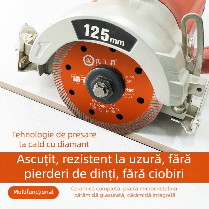 Disc ultra-subțire pentru tăiere uscată a plăcilor ceramice și a plăcilor de piatră, pentru polizor unghiular