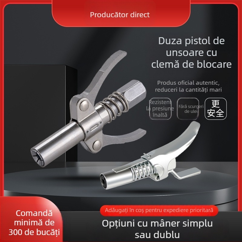 Duză de ungere cu clemă, presiune înaltă, cap de duză pentru pistol de ungere, manual, Meixuezi