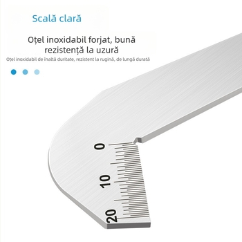 Instrument de măsurare a marginii frontale a burghiului din oțel inoxidabil, unghi de vârf 118°, șablon pentru burghiu și măsurător de margine