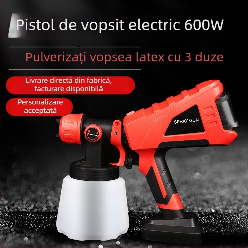 Pistol electric de vopsea latex la presiune înaltă, pulverizator tip divizat, pulverizator portabil.