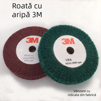 Tambur de curățare din oțel inoxidabil, disc cu țesătură abrazivă, tip aripă, dimensiuni 200×25×20, fără fibre