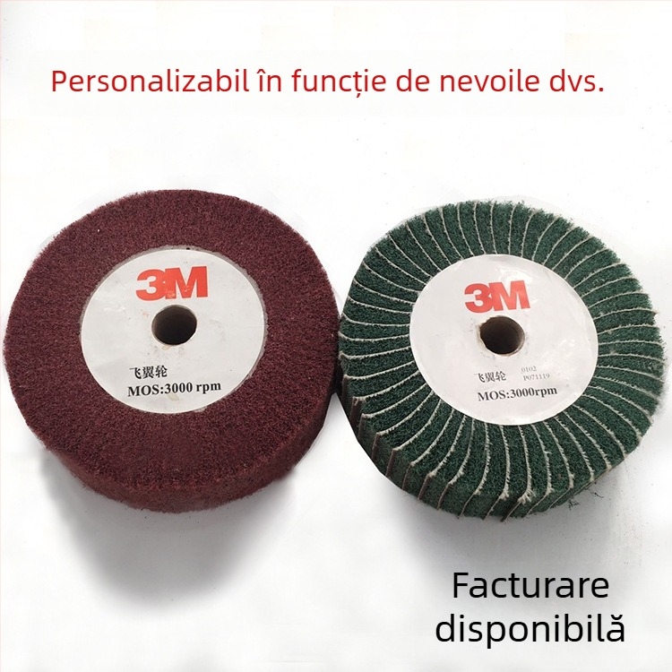 Tambur de curățare din oțel inoxidabil, disc cu țesătură abrazivă, tip aripă, dimensiuni 200×25×20, fără fibre