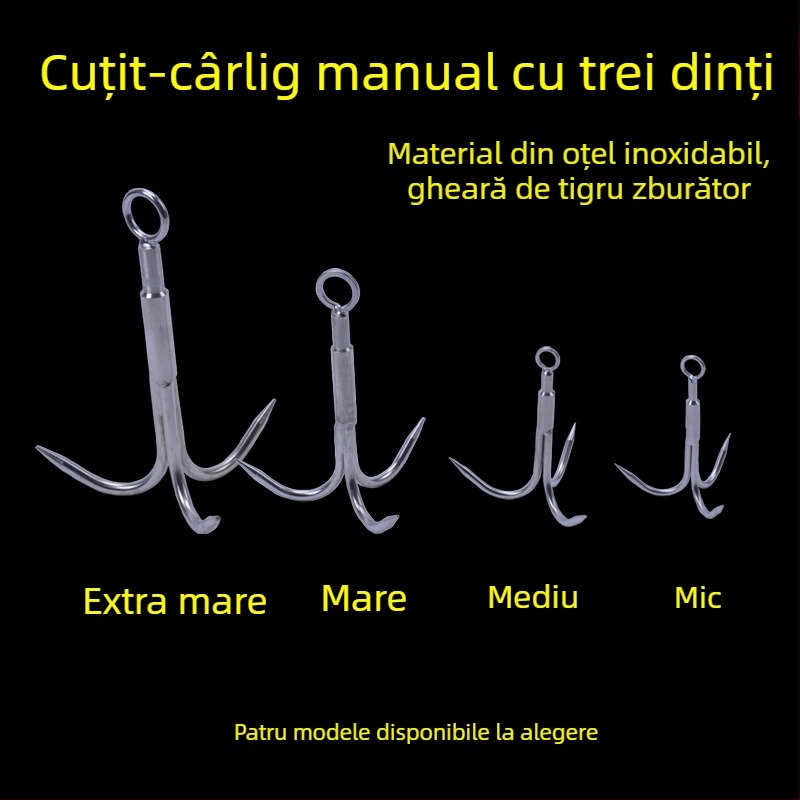 Cârlig de ancoră cu trei gheare pentru alpinism în aer liber și supraviețuire