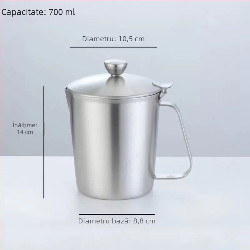 Căniță de măsurat din oțel inoxidabil 304, cu scară, 700 ml – pentru coacere, cafea măcinată și măsurători în bucătărie