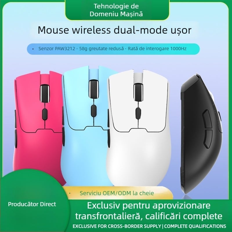 S260 mouse optic Bluetooth, ușor 59 g, dual‑mode, pentru birou și gaming