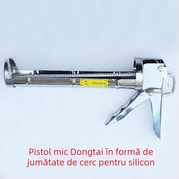 Pistol de etanșare pentru sticlă, semicerc galben, duză îngroșată pentru extrudare și pulverizare