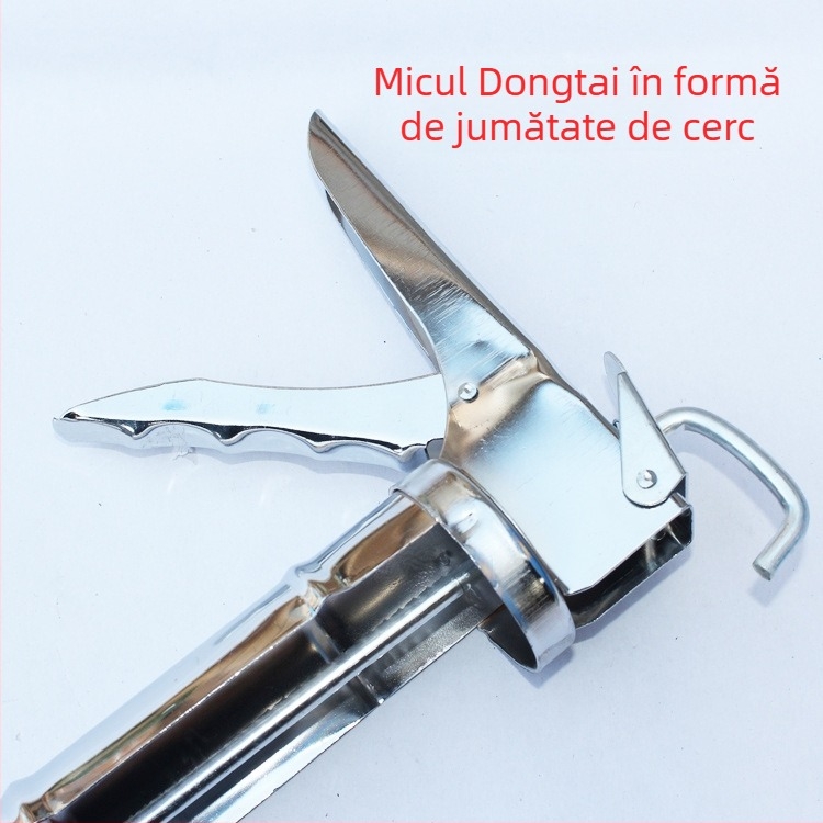 Pistol de etanșare pentru sticlă, semicerc galben, duză îngroșată pentru extrudare și pulverizare