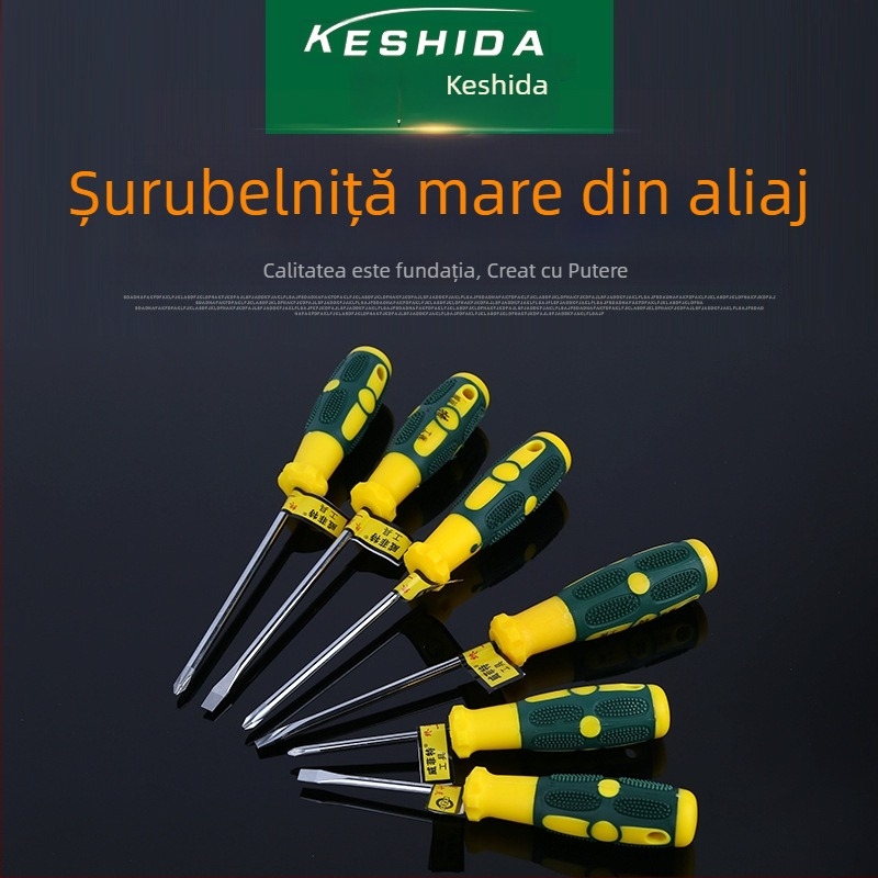 Weifite șurubelniță magnetică cu mâner anti-alunecare, cap plat și Philips, oțel crom-vanadiu