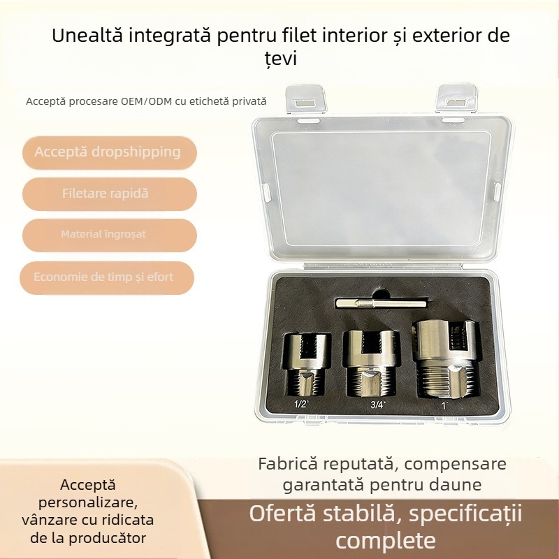Model nou: unealtă de filetare pentru țeavă PPR de 1 inch – filet intern și extern, set de taps și dies