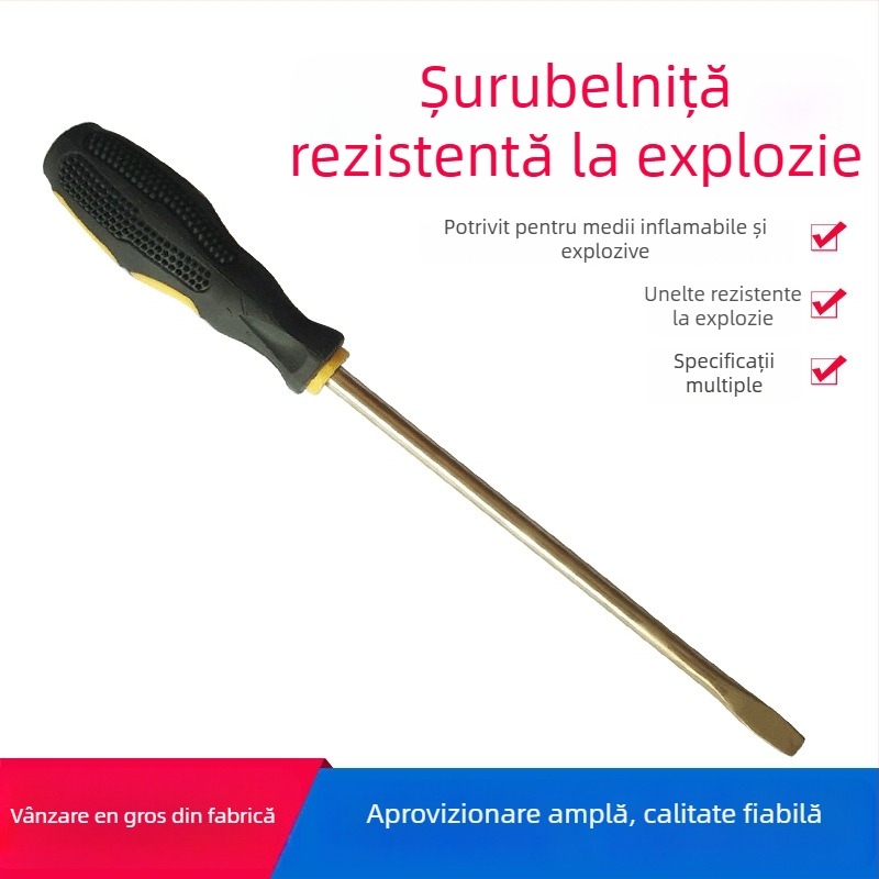 Șurubelniță industrială anti-magnetică, cu cap plat și în cruce, rezistentă la explozii