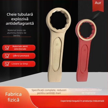 Cheie cu formă de floare, antiexplozivă, din bronz de aluminiu și bronz de beriliu, pentru medii inflamabile